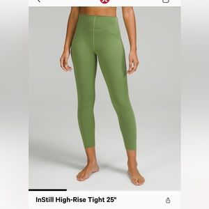 Lululemon Instill Bronze Green Leggings Size 8